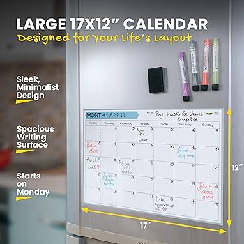 Amazon.com : Monthly Magnetic Calendar for Refrigerator